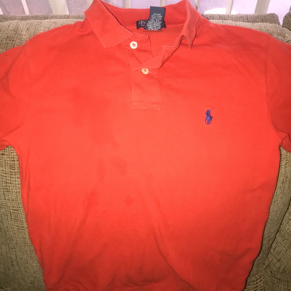 Red polo shirt